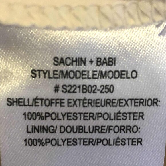 SACHIN & BABI Kayla Gown Tie Neck Crinkle Maxi Dress Champagne 8 MSRP $300 - Picture 11 of 12